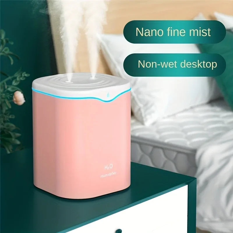 2000ml Cool Mist Air Humidifier – Dual Spray USB Diffuser with Colorful Night Light — view 2 of home & kitchen
