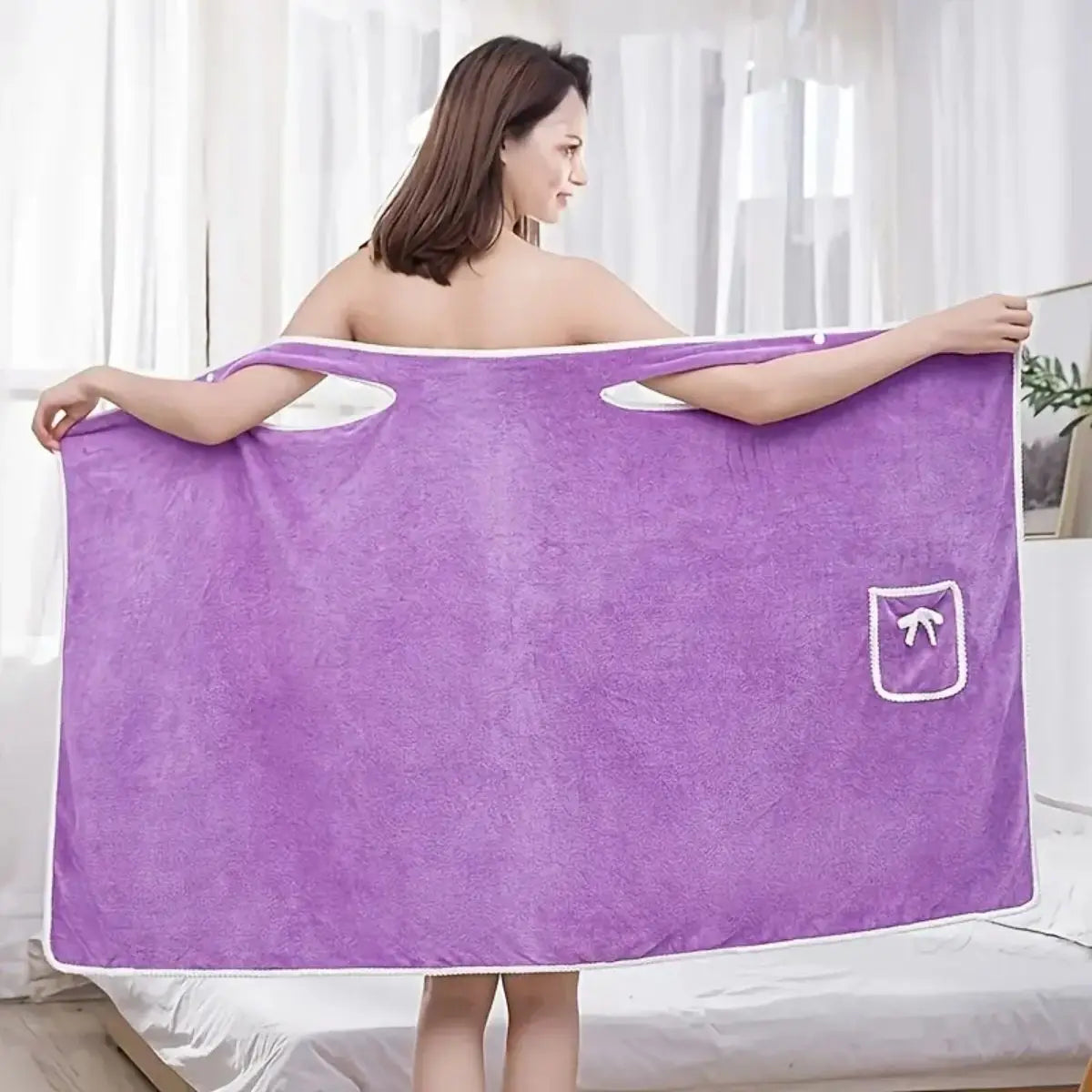 Bath Towels Wearable Beach Wrap — Womens Fast-Drying Spa Bathrobe for Shower, Bath & Gym — view 11 of bath & towels