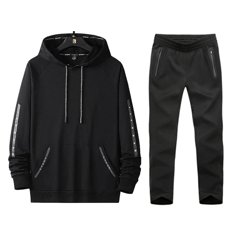 Plus Size Women’s Sports Tracksuit – Loose Fit Hoodie & Joggers Set for Fitness