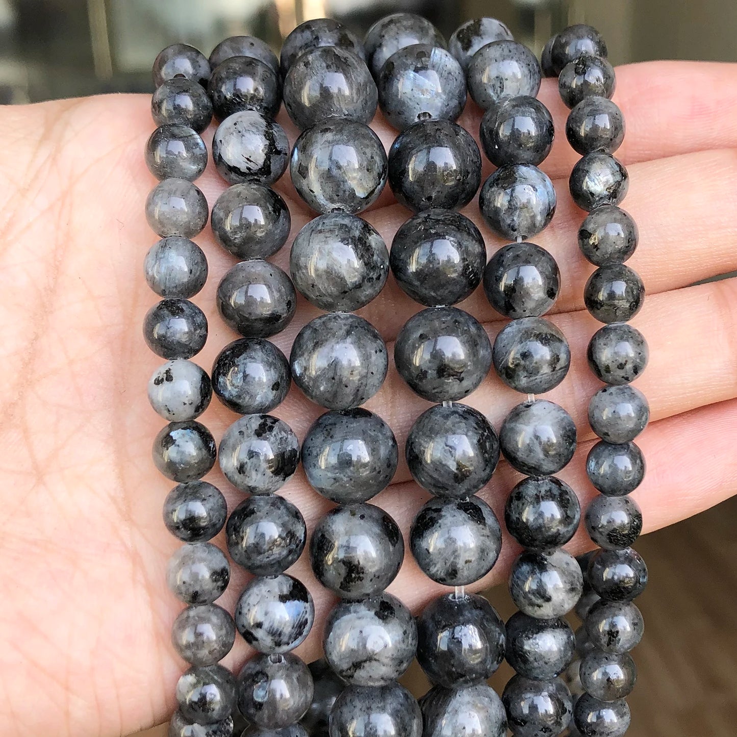 Pearl & Yooperlite Fire Sodalite Beads 15" — 8mm Glow Stone Strand for DIY Jewelry