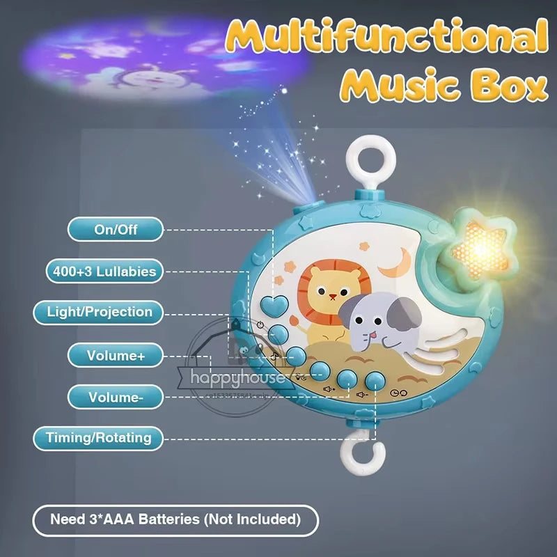 Musical Baby Crib Mobile with Light Projector - Lullaby Nursery Soother — view 4 of baby mobiles