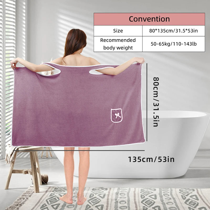 Bath Towels Wearable Beach Wrap — Womens Fast-Drying Spa Bathrobe for Shower, Bath & Gym — view 2 of bath & towels