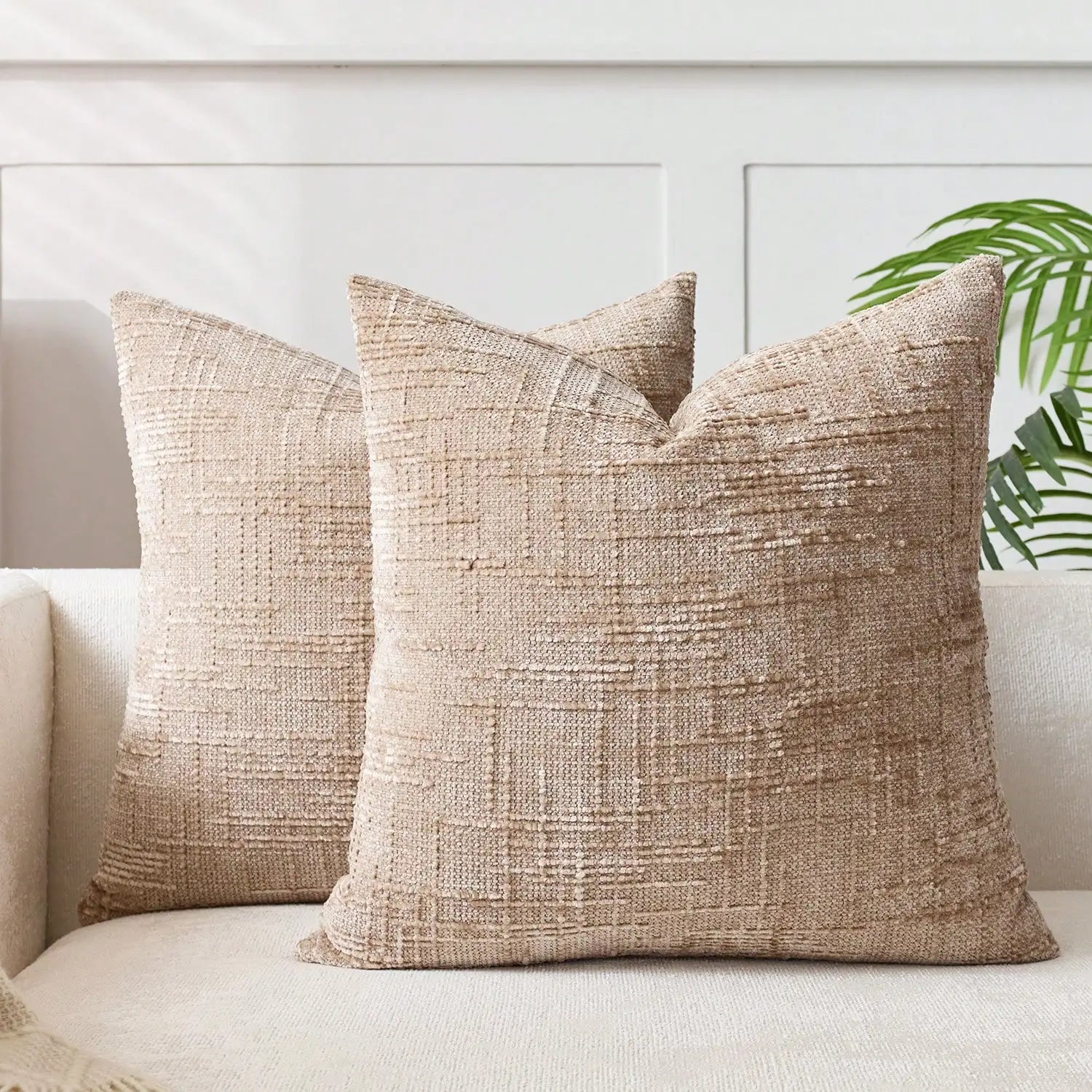 Khaki Chenille Striped Cushion Cover &mdash; 30&times;50 cm Geometric Throw Pillow for Sofa &amp; Bed — view 5 of cushion covers & pillow cases