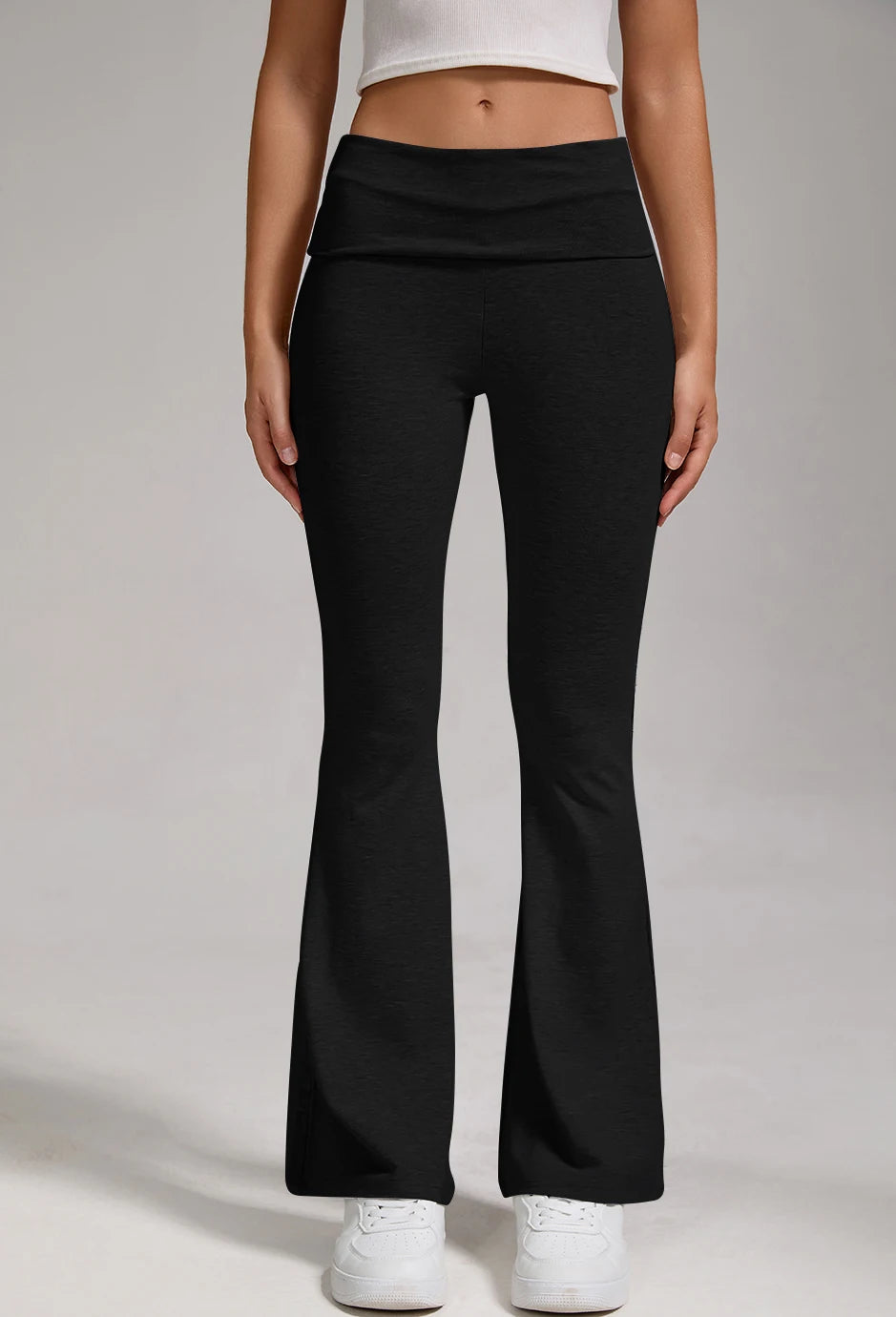 Women's Activewear Wide-Leg Yoga Pants — High-Waist Flared Lounge Workout Trousers — view 5 of women's activewear