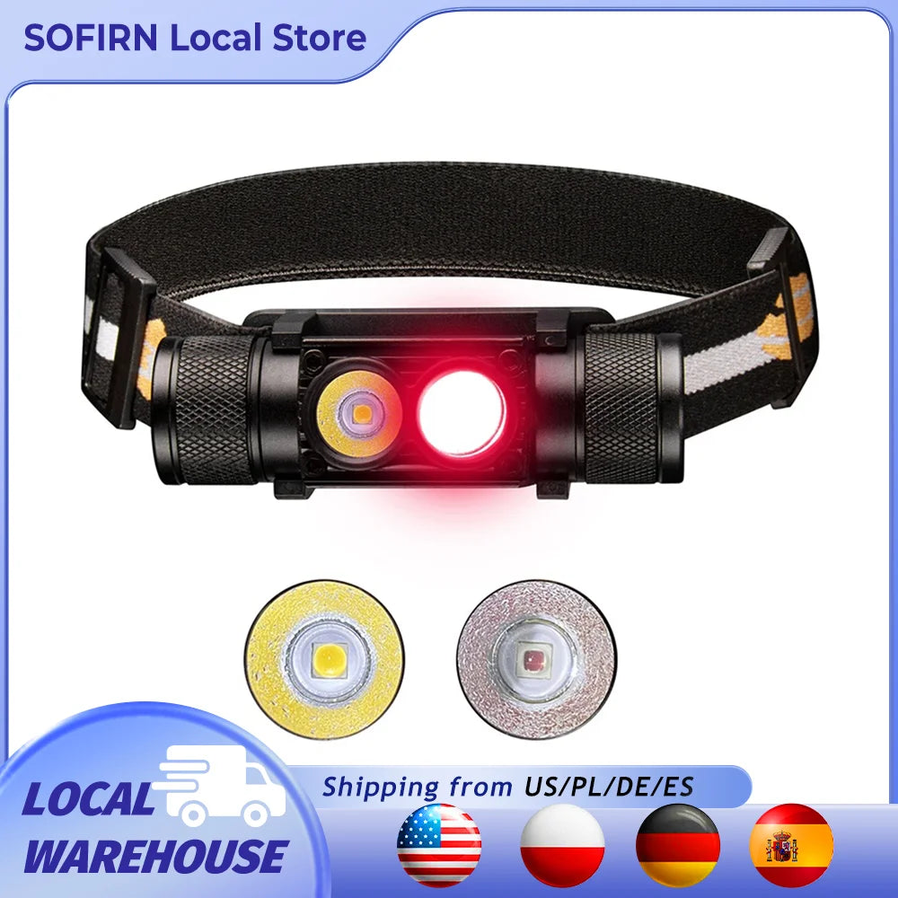 H25LR LED Rechargeable Headlamp — 90° High-CRI Red & White Beam — view 1 of outdoor sports