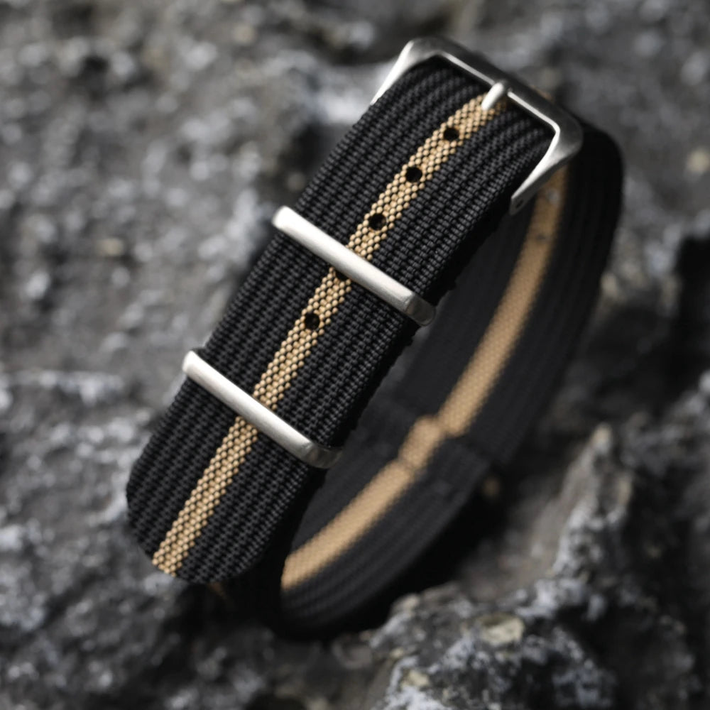 Ribbed Nylon Military Watchband — 18mm 20mm 22mm Breathable Sport Watch Strap — view 11 of watch straps