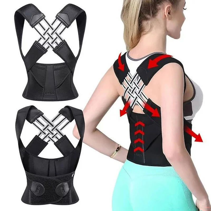 Back Brace Posture Corrector — Adjustable Shoulder Straightener for Men & Women — view 2 of recovery & massage