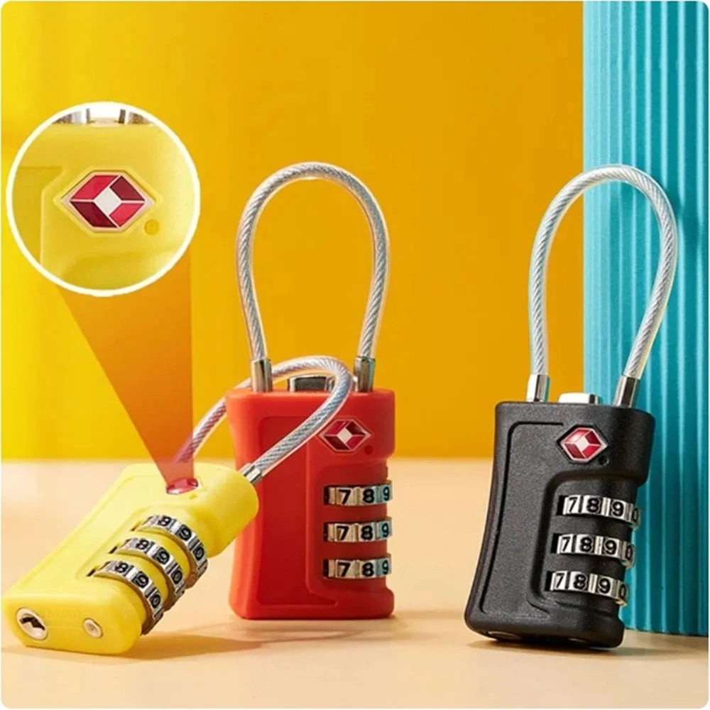 TSA-approved 3-digit travel combination padlock for luggage