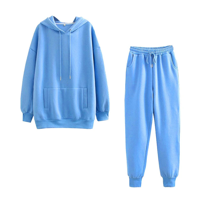 Women&rsquo;s Hoodie &amp; Sweatpant Tracksuit &mdash; Autumn-Winter Lounge Wear 2-Piece Set — view 9 of tracksuits