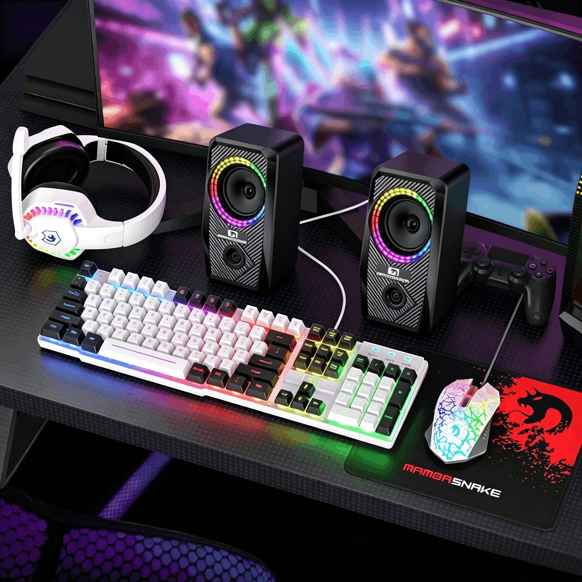 5-in-1 Wired RGB Backlit Gaming Keyboard & Mouse Combo — product photo 1