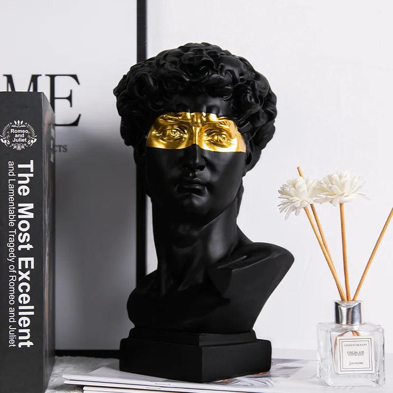 Home Decor David Head Resin Bust Statue — Modern Abstract Art Sculpture for Shelves & Mantels — view 4 of home decor