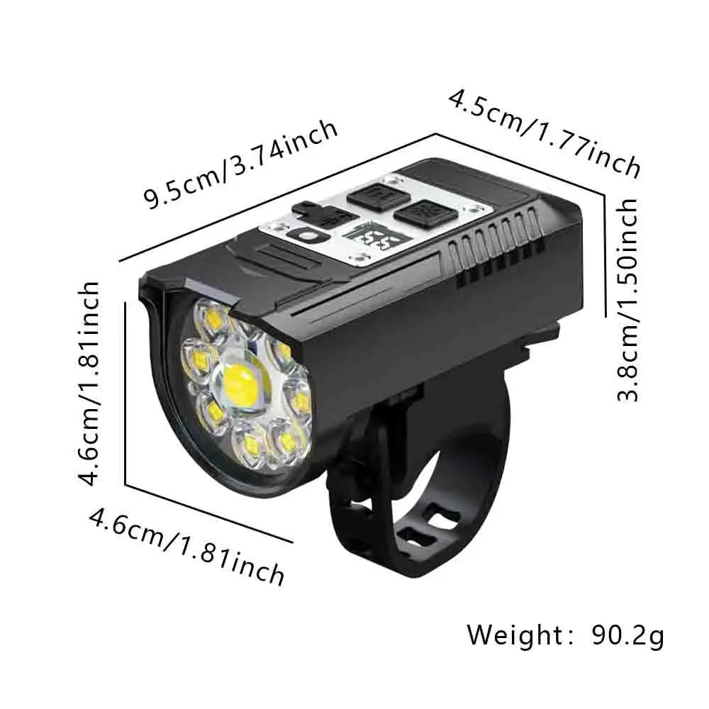 9-LED USB-C Rechargeable Bike Light — Sensor MTB Headlight with Side Beams — view 4 of outdoor sports