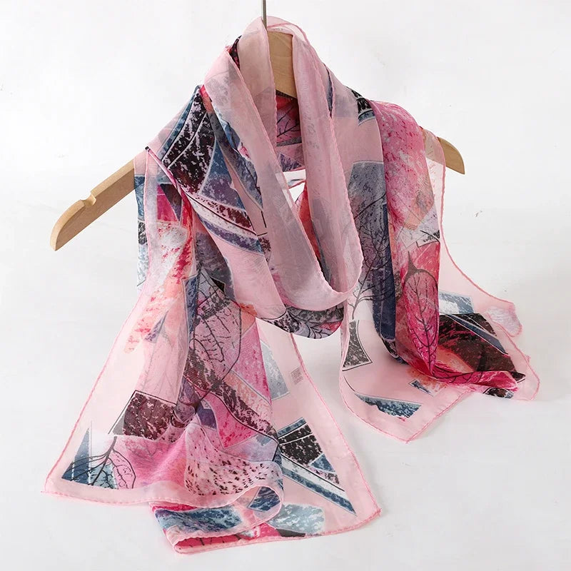 Printed Chiffon Scarf — Lightweight Sun-Protection Beach Shawl Wrap