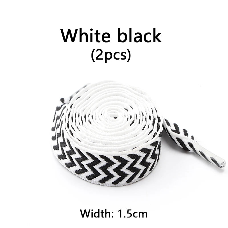 Designer-Look Flat Shoelaces — Chevron Pattern Sneaker Laces — view 14 of shoe accessories