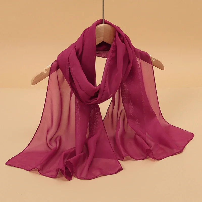 Printed Chiffon Scarf — Lightweight Sun-Protection Beach Shawl Wrap — view 13 of scarves