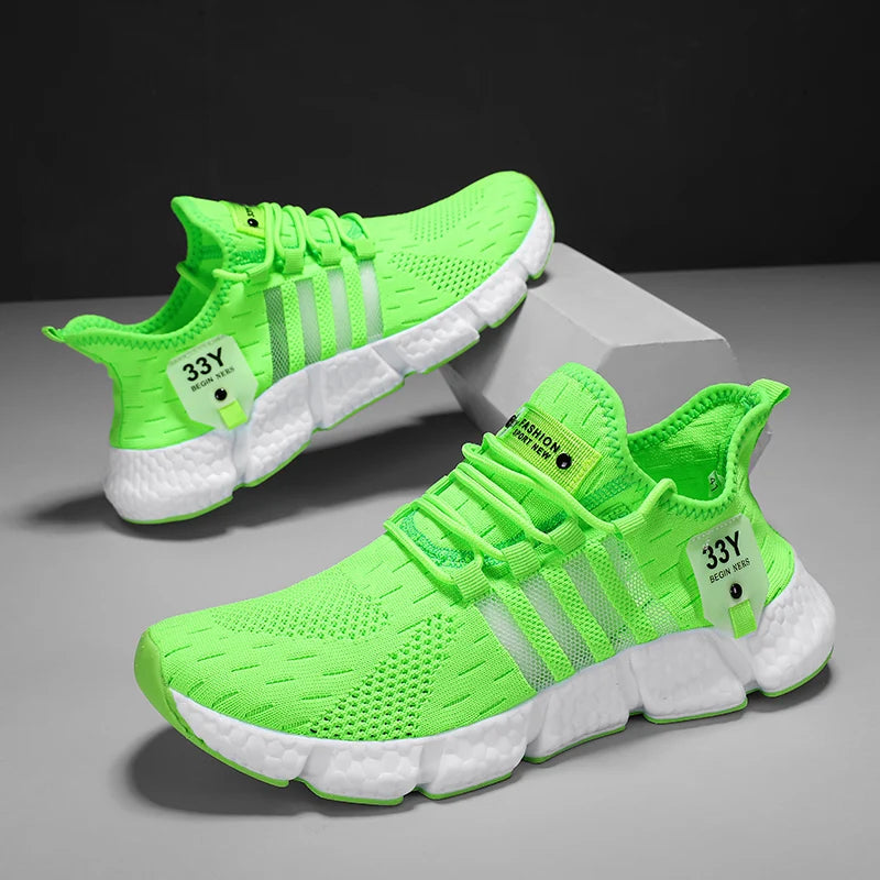 All-Season Men's Mesh Walking Flats — Trendy Lightweight Tennis Sneakers Plus Size — view 8 of sneakers
