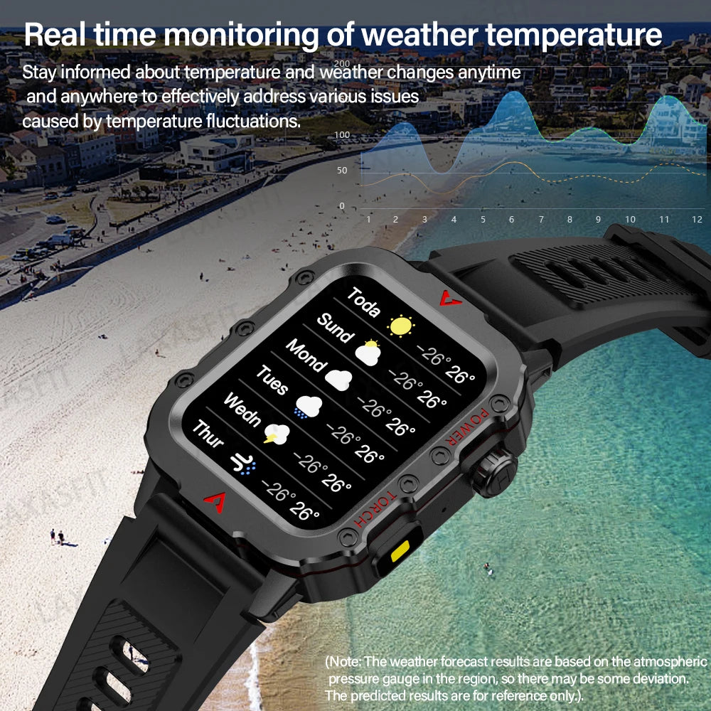LAXASFIT Men's Smart Watch — LED Flashlight Outdoor Sports Health Wristwatch — view 6 of watches