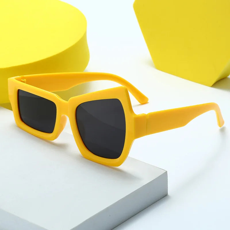 Polygon Square Sunglasses — Unisex Vintage UV400 Flat-Brow Sun Glasses — view 6 of sunglasses