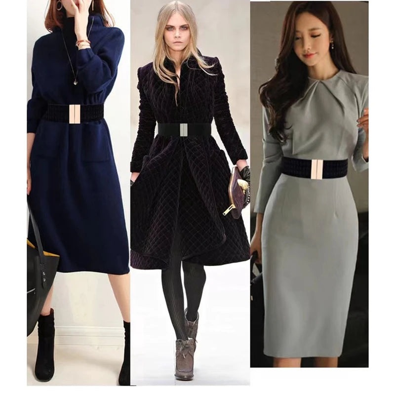 Belts Wide Elastic Women's Waist Belt — Cinch Coat & Dress Belt with Buckle — view 5 of belts