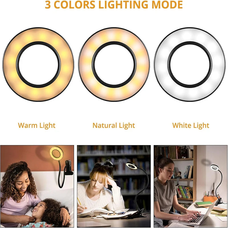 Reading Desk Lamp &mdash; Dimmable Flexible USB Clamp Book Light with 3 Modes &amp; 10 Brightness Levels — view 2 of lighting