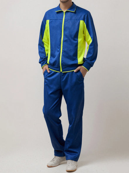 Men&rsquo;s 2-Piece Contrast-Color Tracksuit &mdash; Long-Sleeve Sweatshirt + Pants Training Set — view 1 of tracksuits