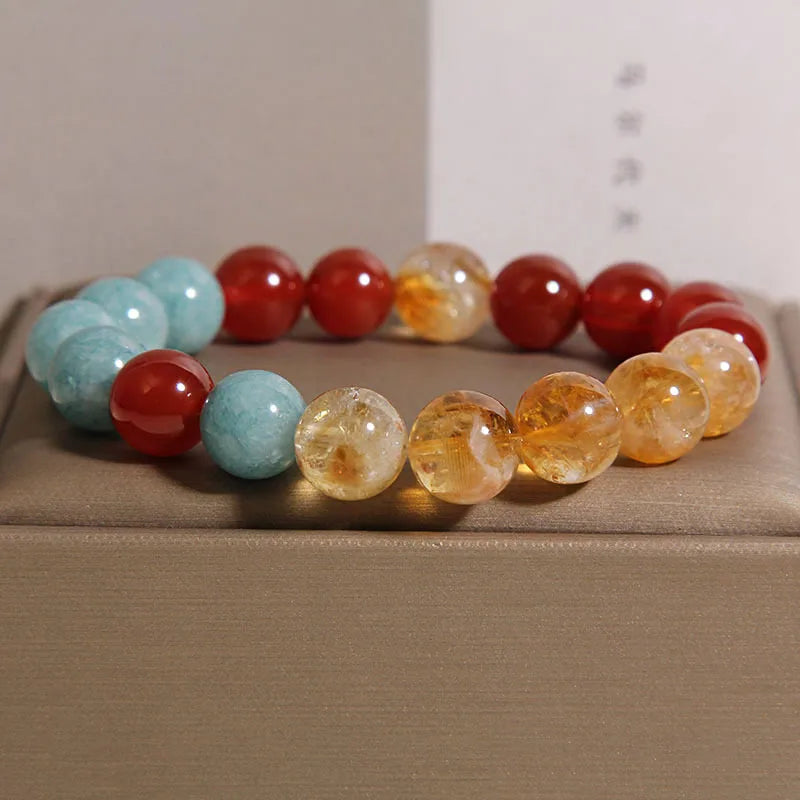 Crystal & Gemstone Yellow Tower Bracelet — Chinese Natural Citrine Light-Luxury Women's Jewelry — view 3 of crystal & gemstone
