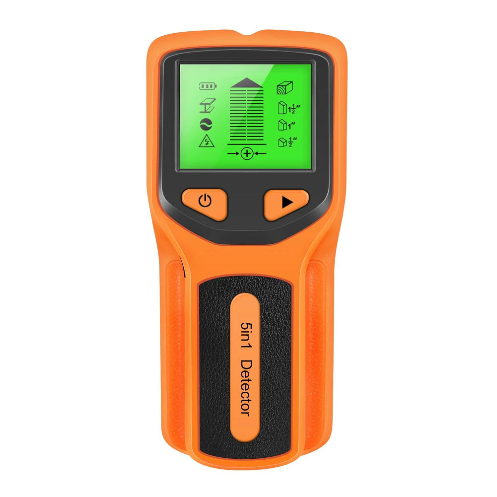 5-in-1 electronic stud finder and wall detector for wood metal and live wires
