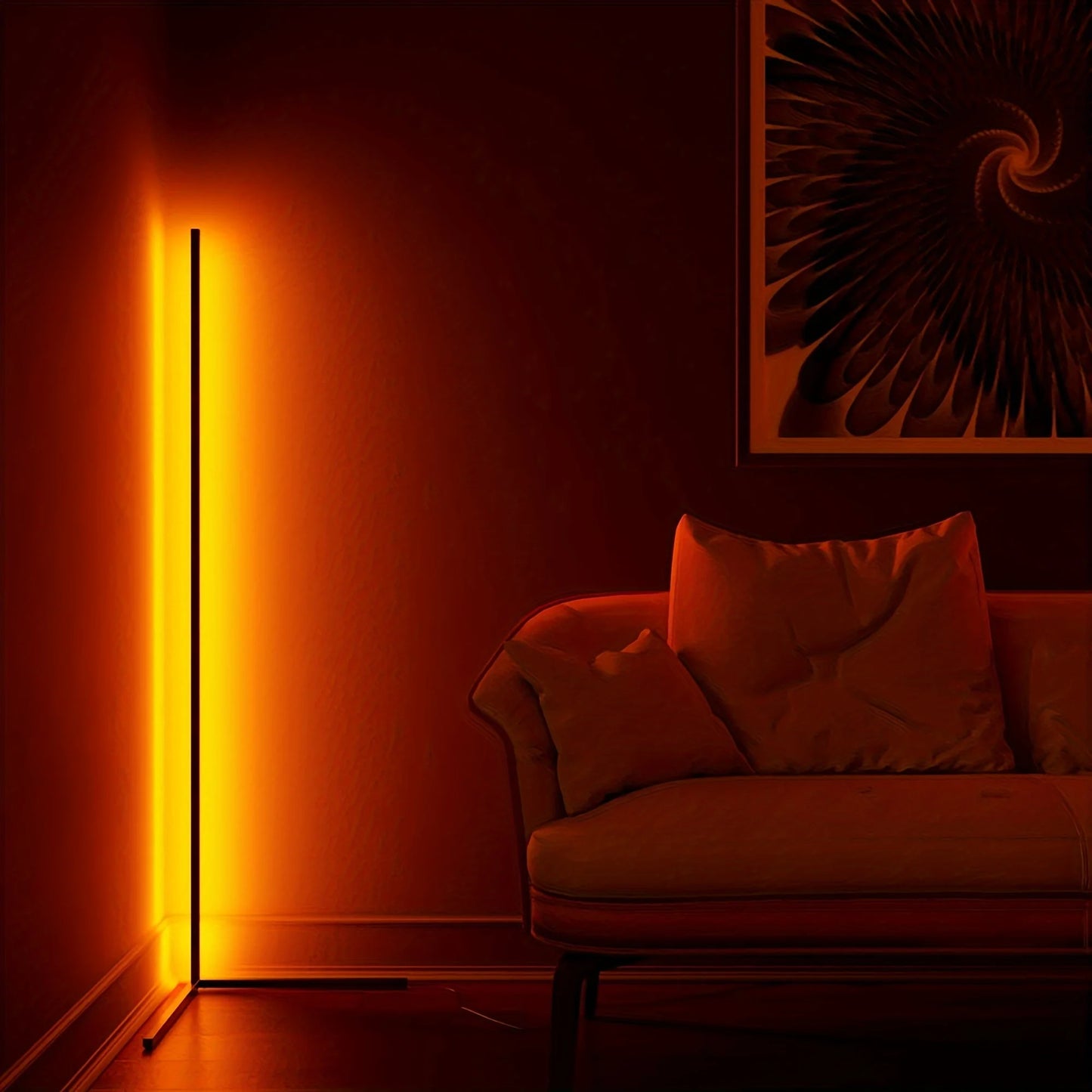 60-Inch RGB LED Corner Floor Lamp &mdash; Smart Color-Changing Light for Living Room, Bedroom &amp; Game Room — view 2 of led &amp; smart lighting