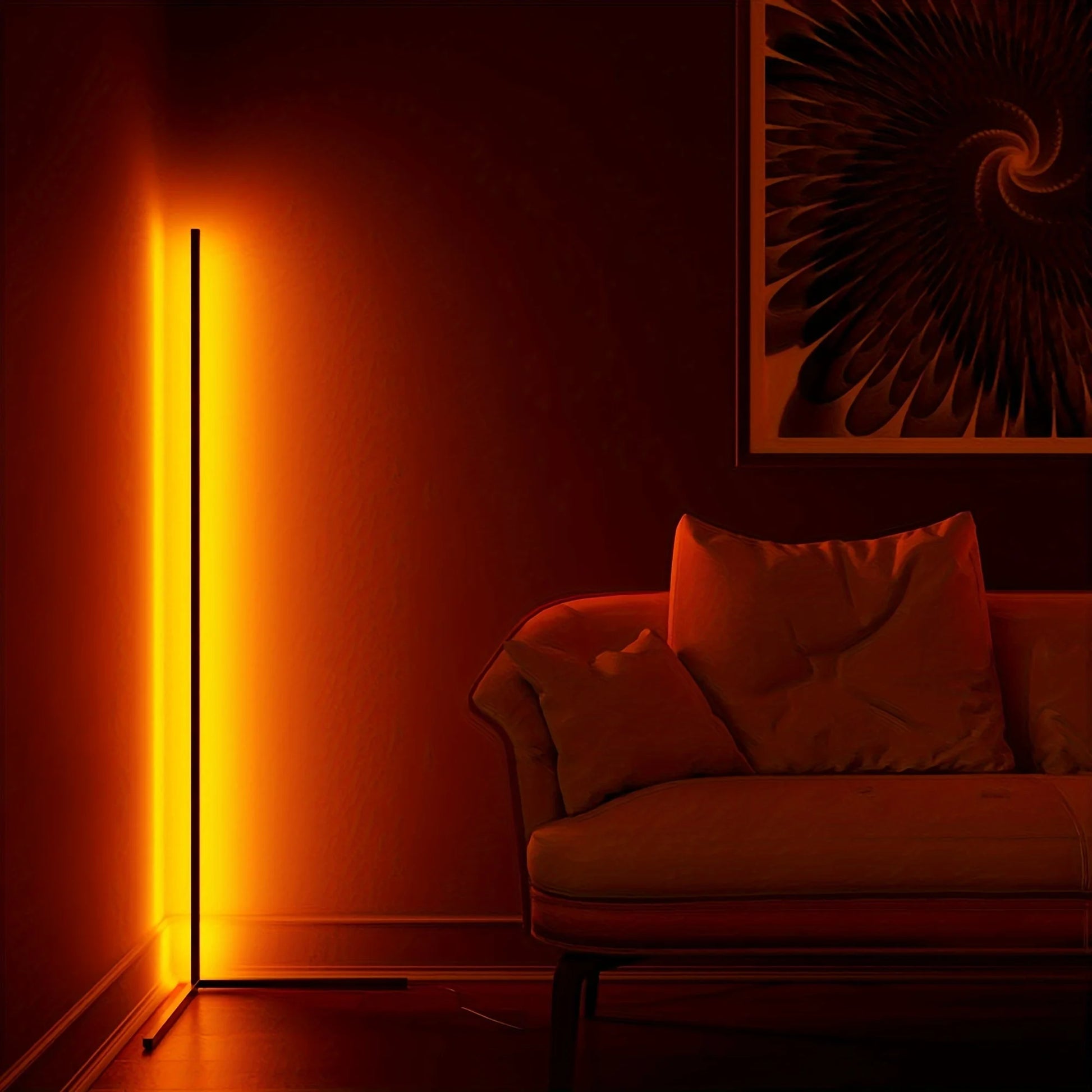 60-Inch RGB LED Corner Floor Lamp &mdash; Smart Color-Changing Light for Living Room, Bedroom &amp; Game Room — view 2 of led &amp; smart lighting