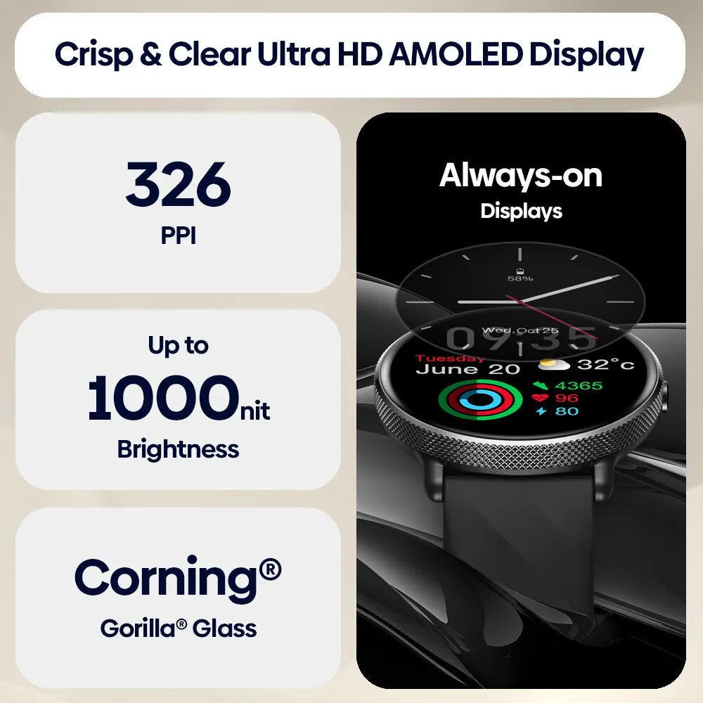 Zeblaze GTR 3 Pro Smart Watch — 1.43in AMOLED Voice Calling Steel Frame Smartwatch — view 3 of smart watches