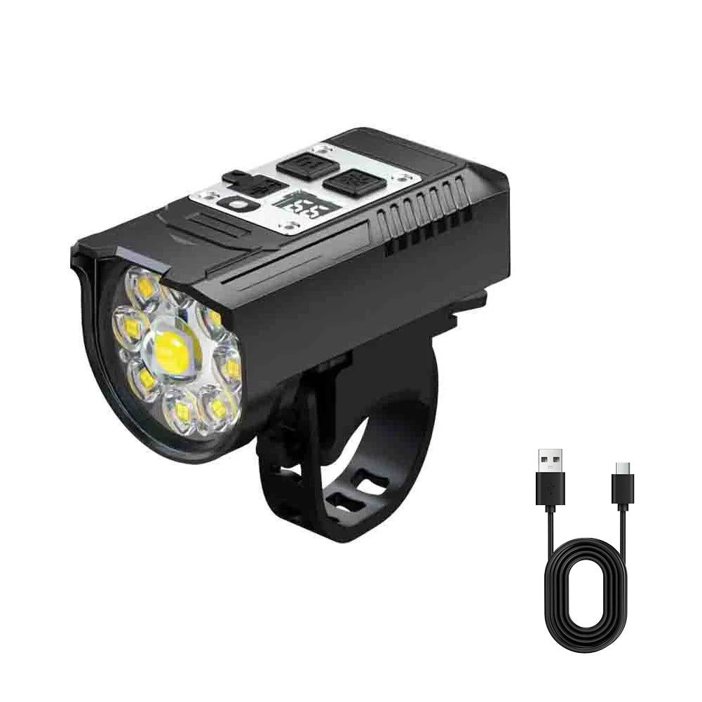 9-LED USB-C Rechargeable Bike Light — Sensor MTB Headlight with Side Beams — view 7 of outdoor sports