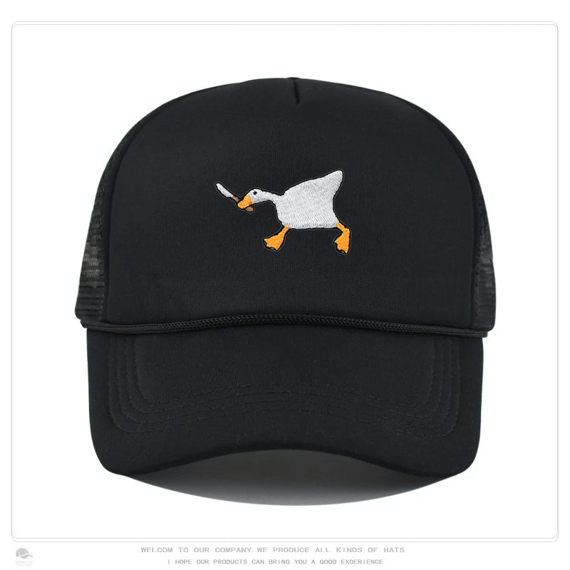 Embroidered Goose Baseball Cap — Quirky City-Style Streetwear Duckbill Casual Fashion Hat — view 13 of hats & caps