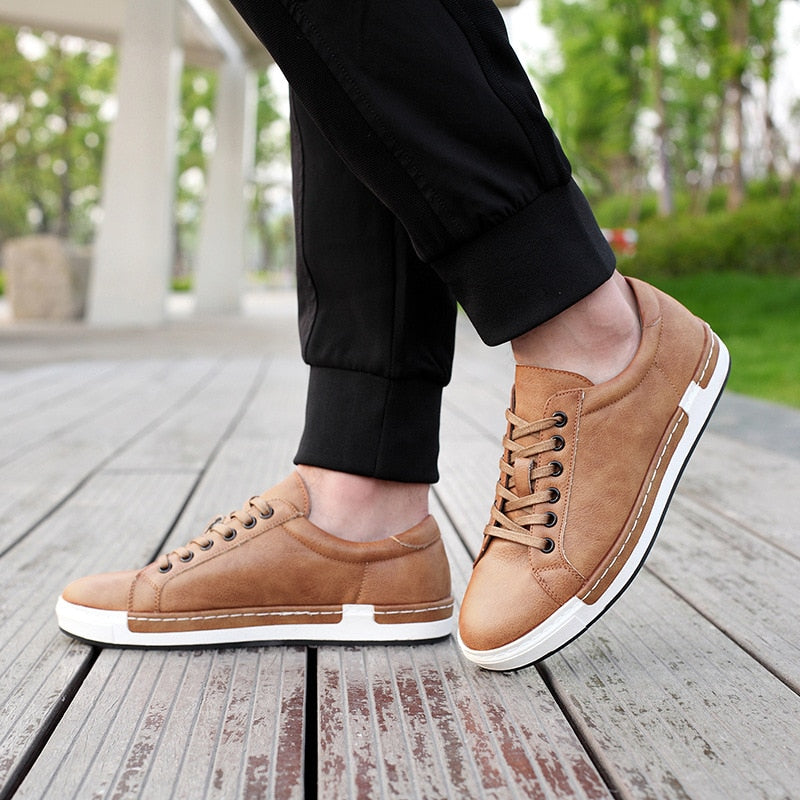 Men Leather Casual Shoes Men Sneakers 2022 Autumn Brand Mens