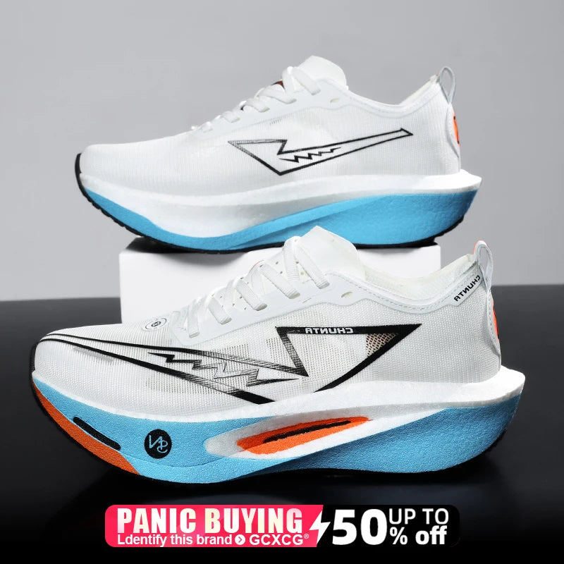 All-Season Carbon Plate Marathon Sneakers — Lightweight Athletic Running Shoes Unisex — view 4 of athletic & training