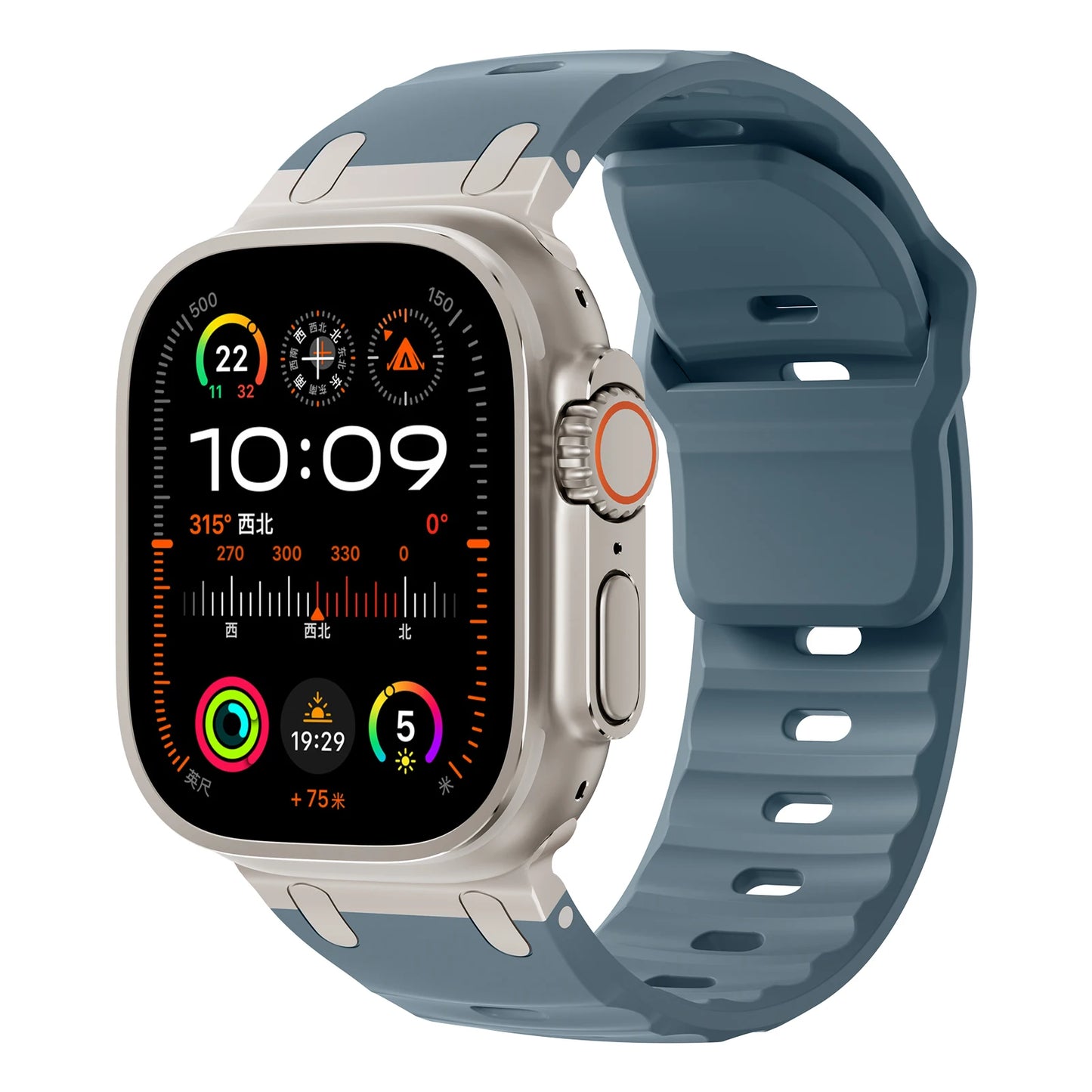 Sport Silicone Strap for Apple Watch Ultra — Stainless Connector Band 44/45/49mm — view 16 of watch straps
