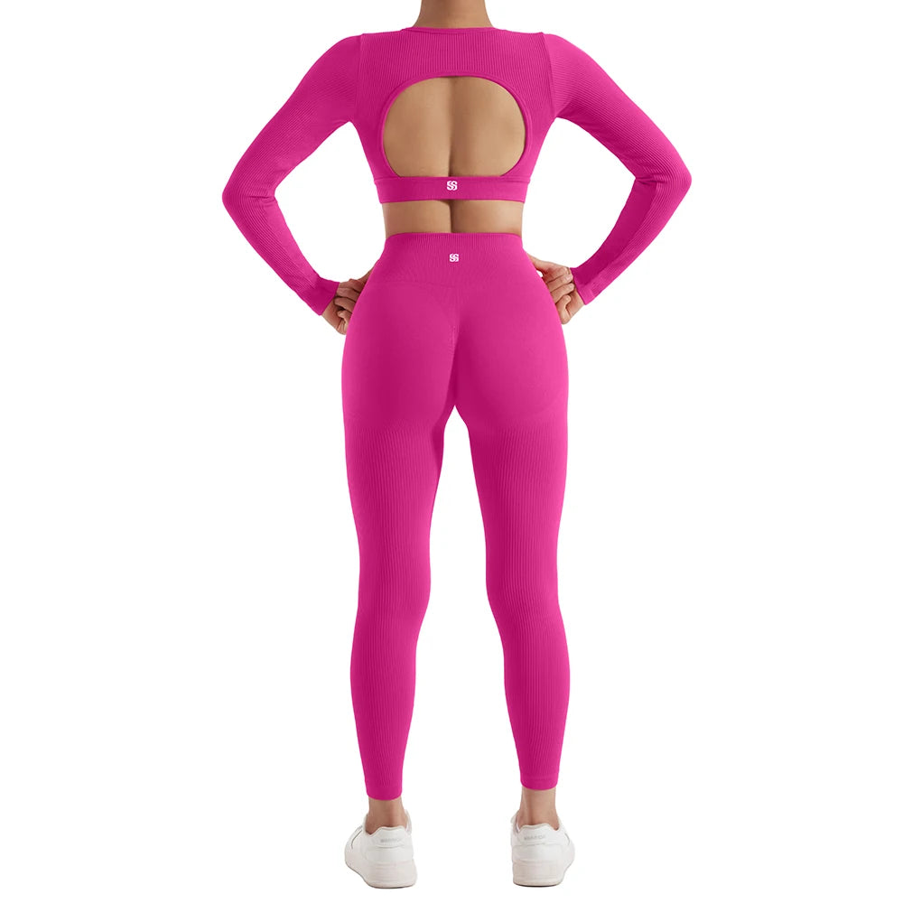 Women's Activewear Long-Sleeve Tracksuit Set — Quick-Dry Yoga Gym 2-Piece — view 10 of women's activewear