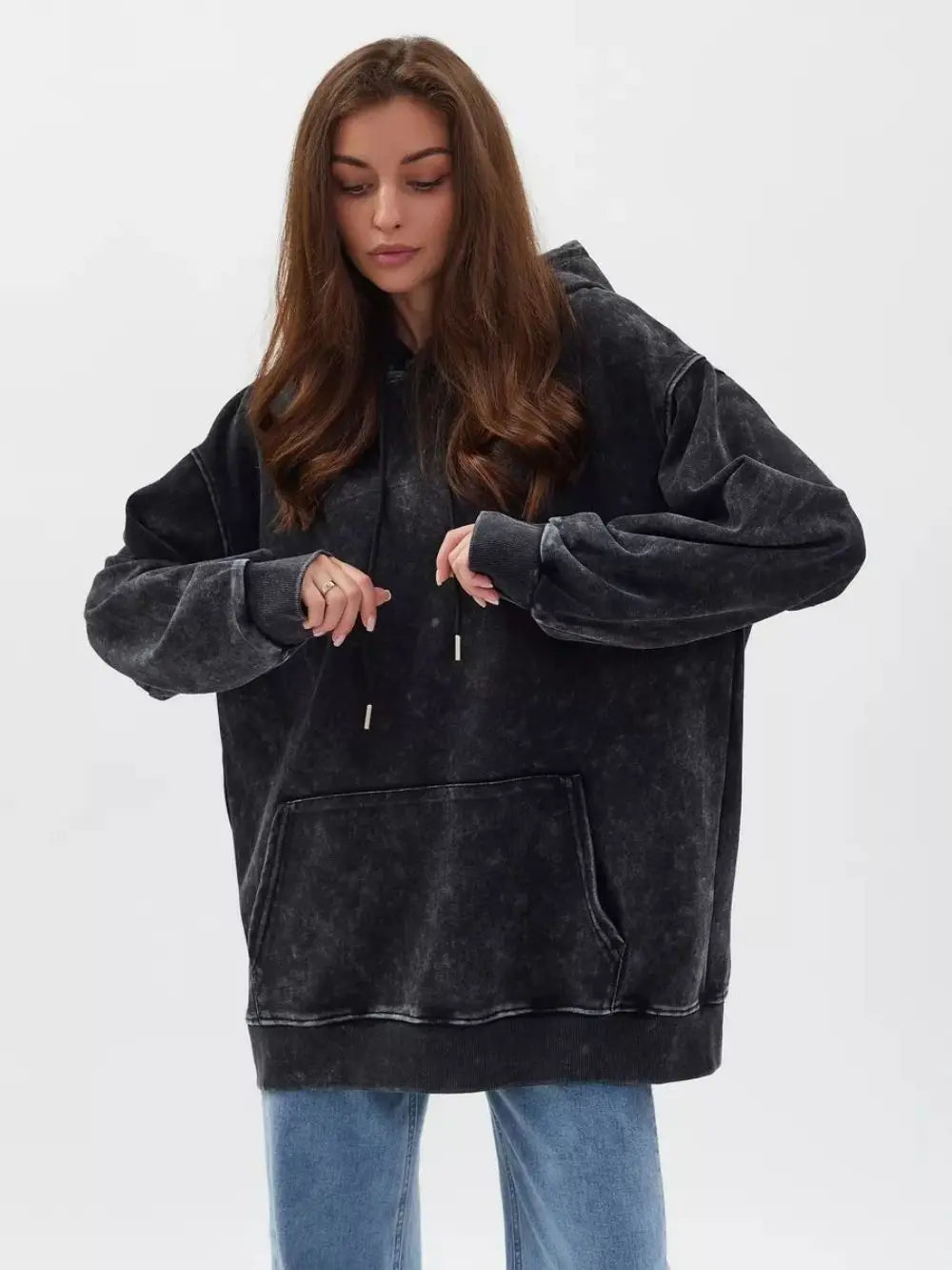 Doberman Pinscher Washed Hoodies Women 3 Dogs Printing Cotton Streetwear Oversize Pocket Warm Pullovers Winter Womans Clothes
