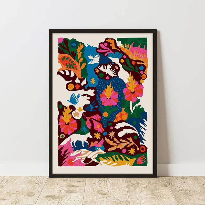 Classic Retro Abstract Art Canvas Poster &mdash; Frameless Print for Home &amp; Room Wall Decor