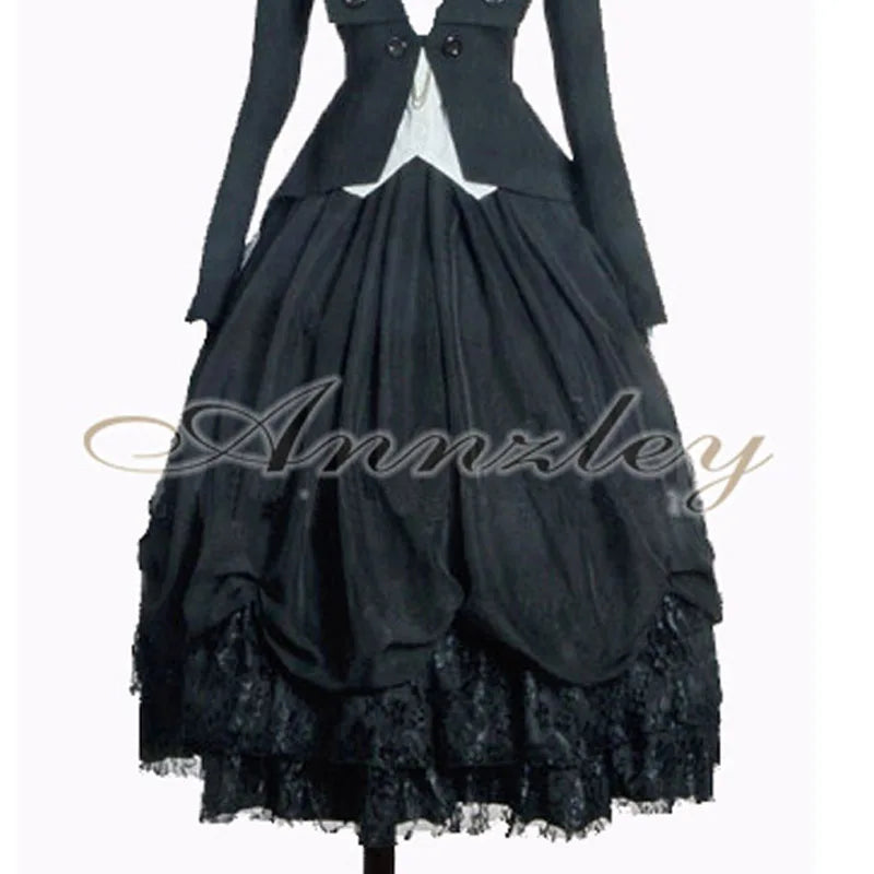 Plus Size Woman Steampunk Gothic Clothes Lolita Style Black Red Chiffon Lace Splicing Pleated Tutu Long Maxi Skirts Womens 2022