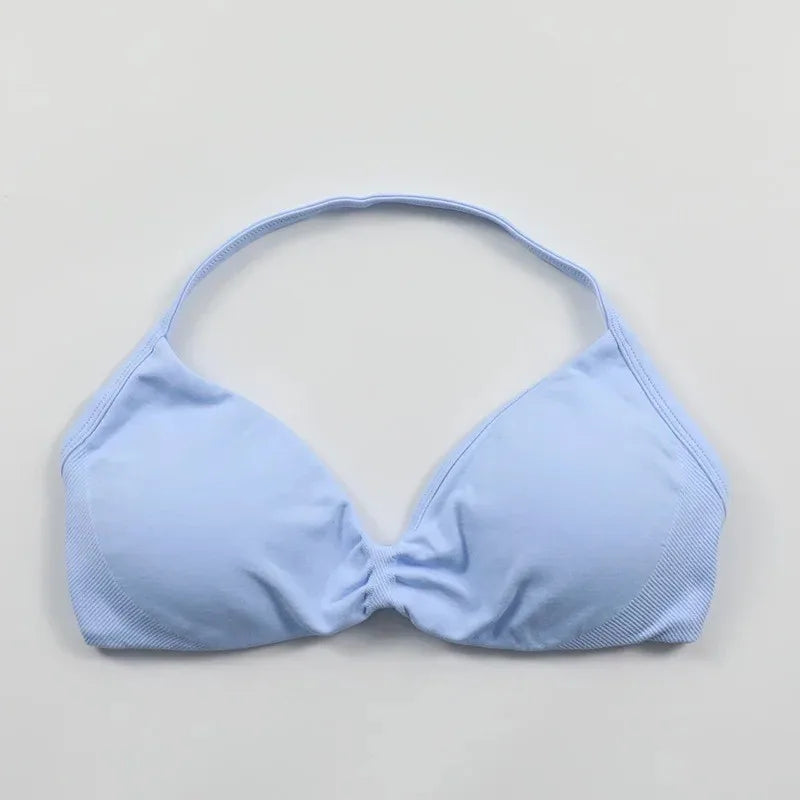 Women’s Lace-Up Sports Bra — Thin-Strap Camisole Seamless Push-Up Yoga Gym Top — view 12 of sports bras