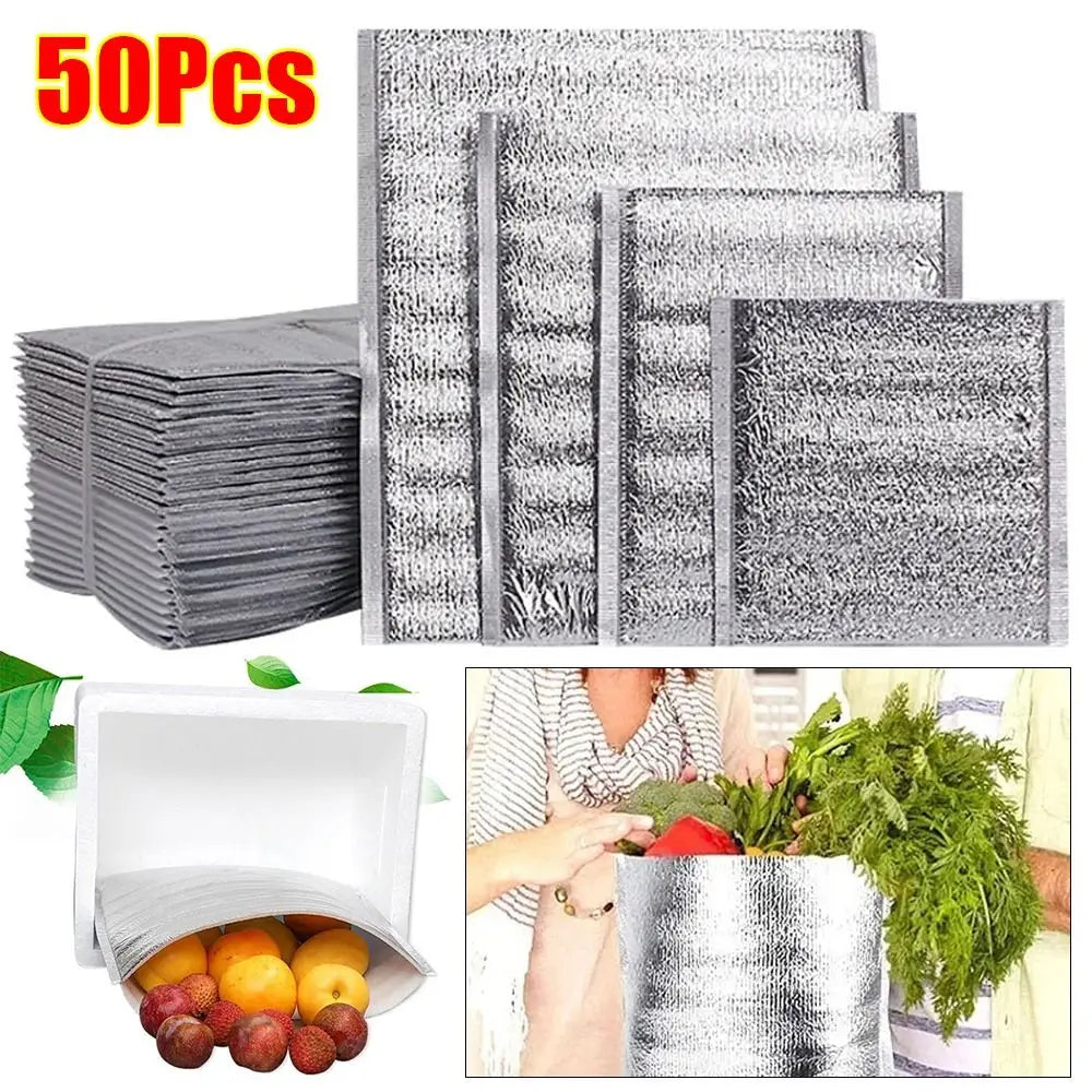 Aluminum Foil Insulated Cooler Bag - Folding Thermal Tote for Food & Drinks — view 3 of lunch bags
