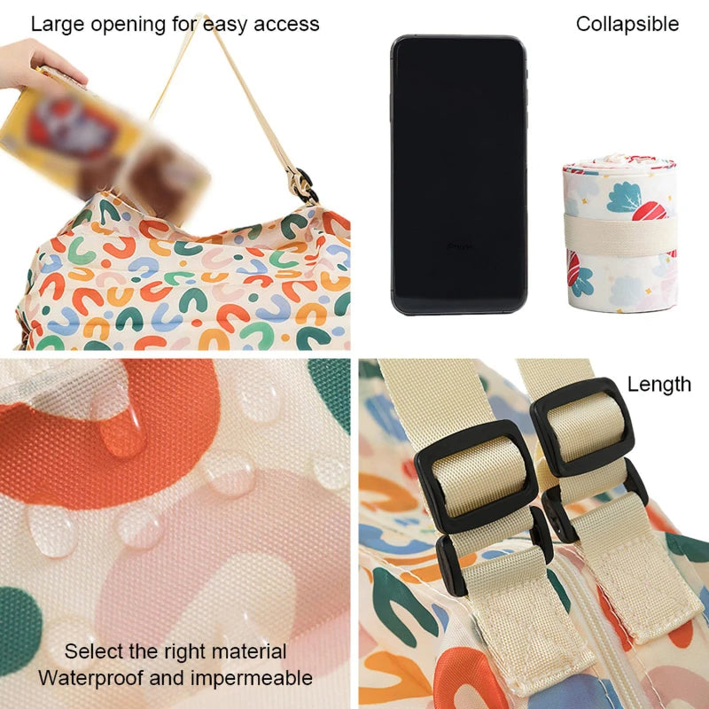 Foldable Waterproof Travel Bag - Portable Beach & Grocery Shopping Tote — view 5 of shopping bags