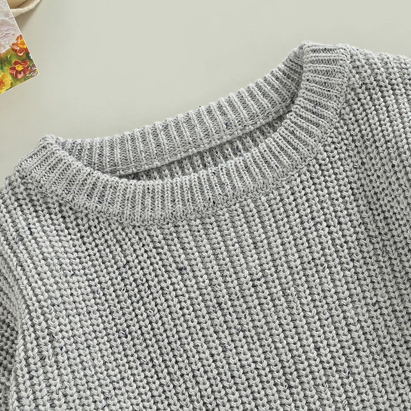 Kids Unisex Polka Dot Crewneck Sweater - Long Sleeve Pullover Top — view 3 of kids tops