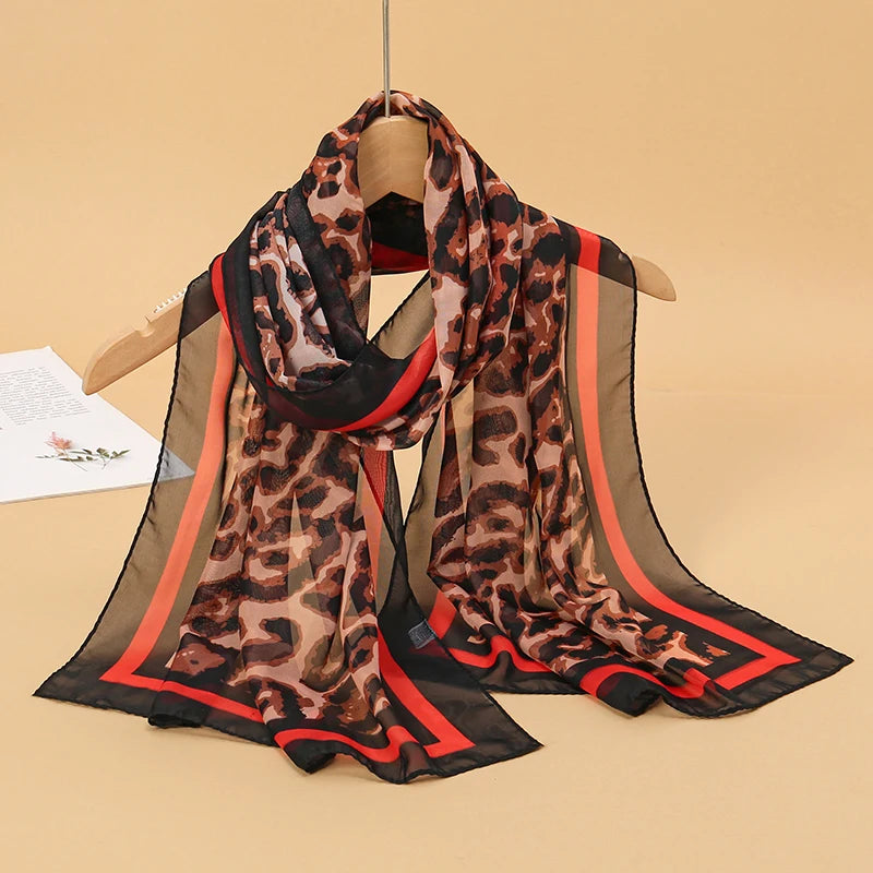 Printed Chiffon Scarf — Lightweight Sun-Protection Beach Shawl Wrap