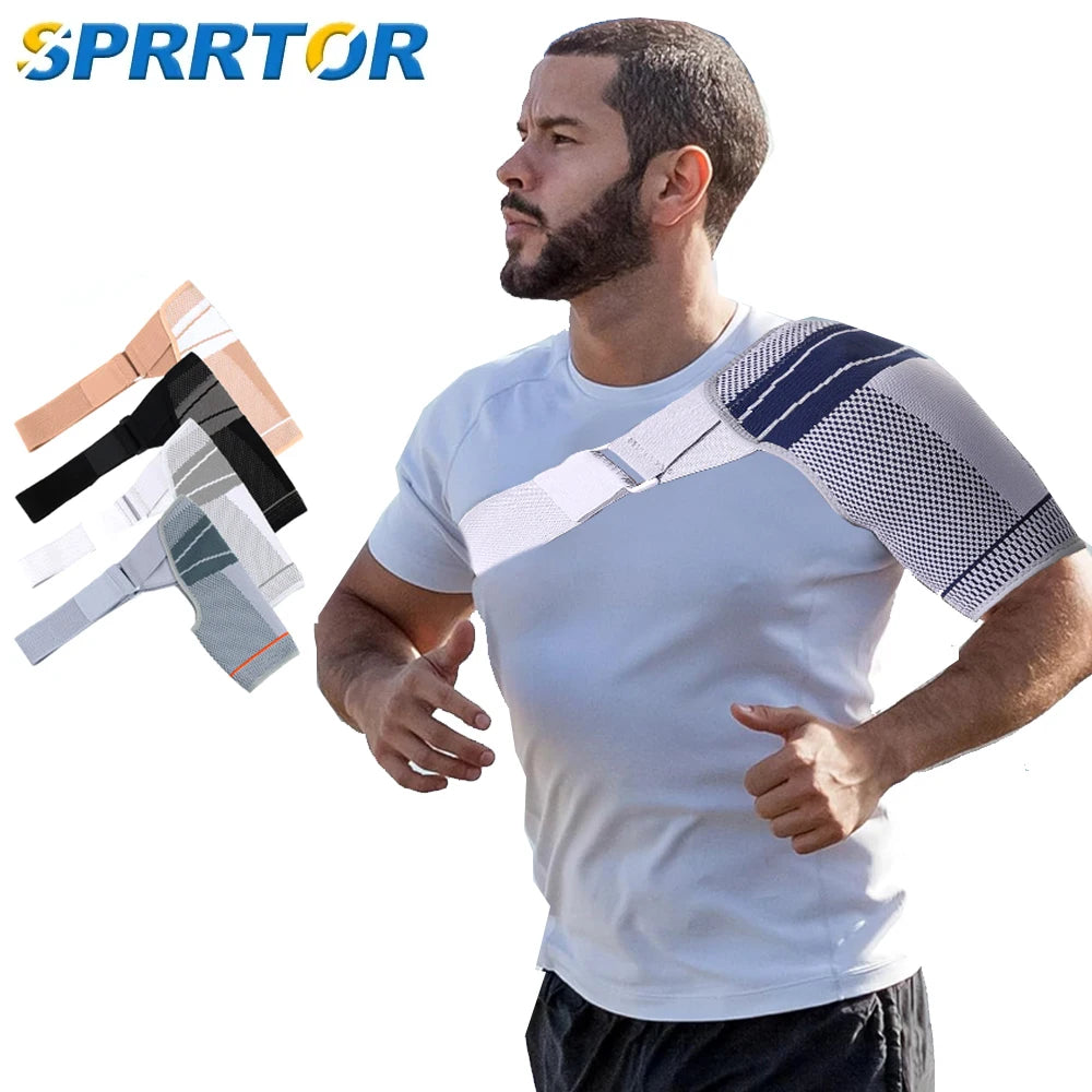 Shoulder Compression Sleeve with Stabilizer — Athletic Recovery Brace — view 2 of braces & support