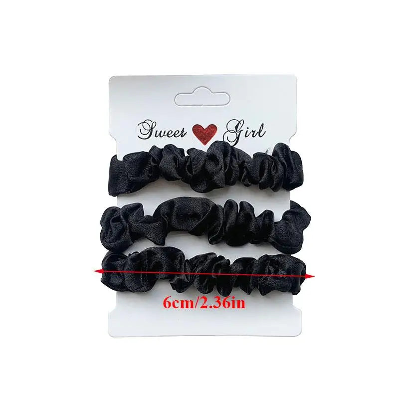 3pcs Beautiful Rubber Hair bands Hair tie Hair Accessories Satin Elastic Pigtails Ponytail Summer Women Children Candy Color — view 2 of product