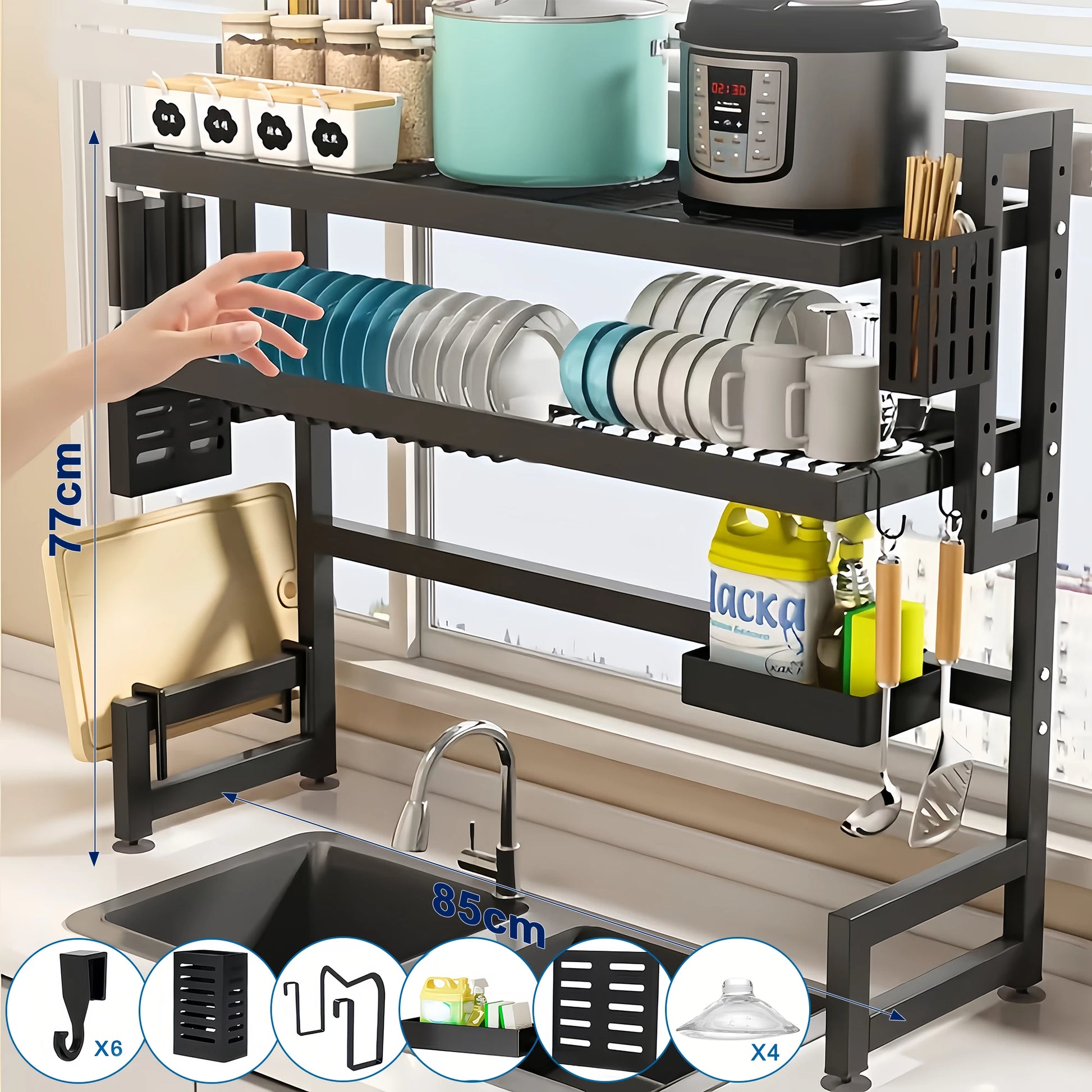 Extra-Long Kitchen Sink Drying Rack, Space-Saving Dish Rack — product photo 8