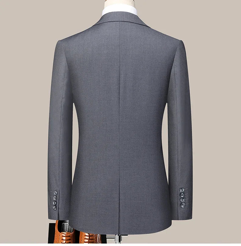 2024 Two-button Suit for Men (suit + Trousers) Handsome Slim-fit Business Professional Work Formal Two-piece Set  S-6XL