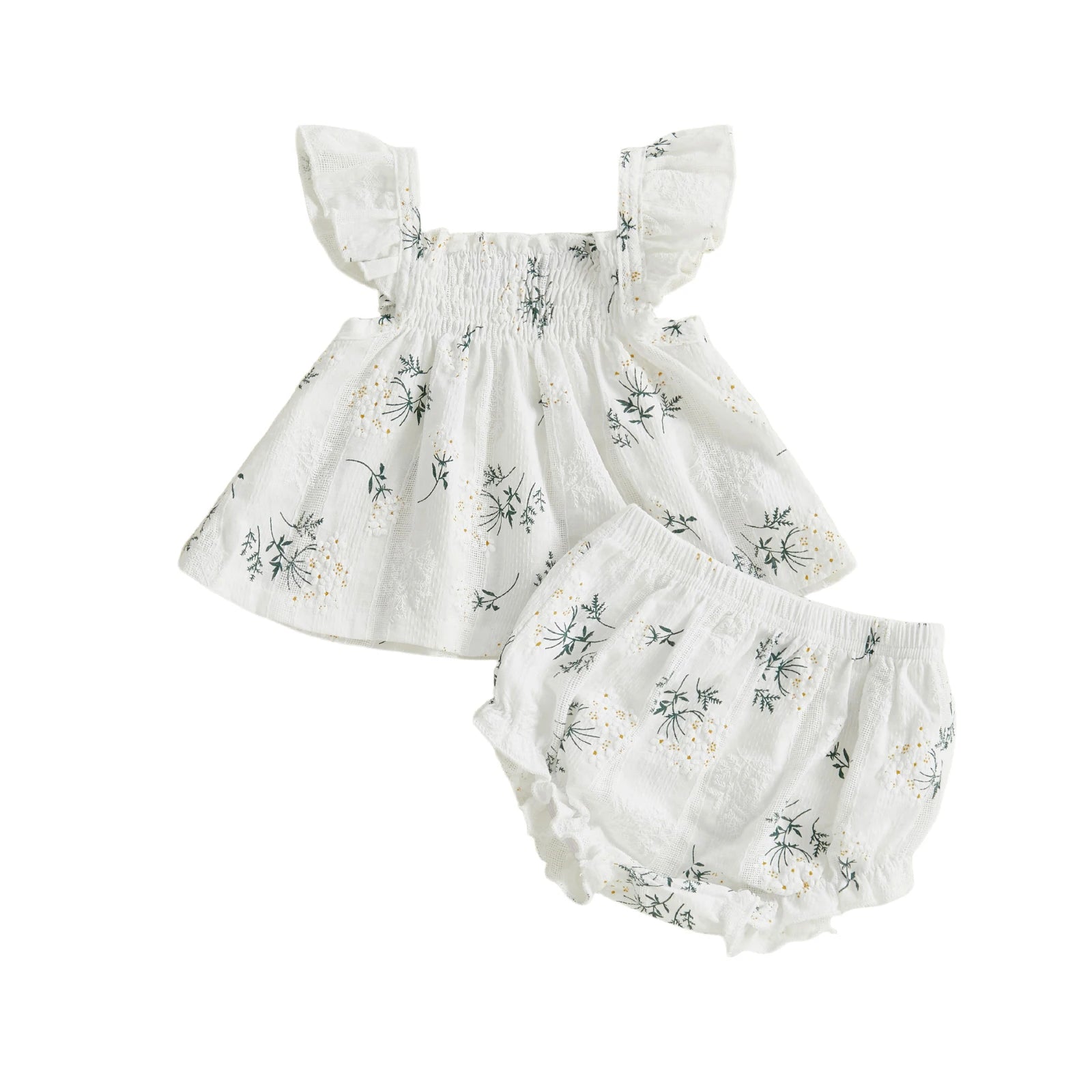 Toddler Girl Floral Flutter Sleeve Top & Shorts Set - Cottagecore Summer Outfit — view 6 of toddler sets