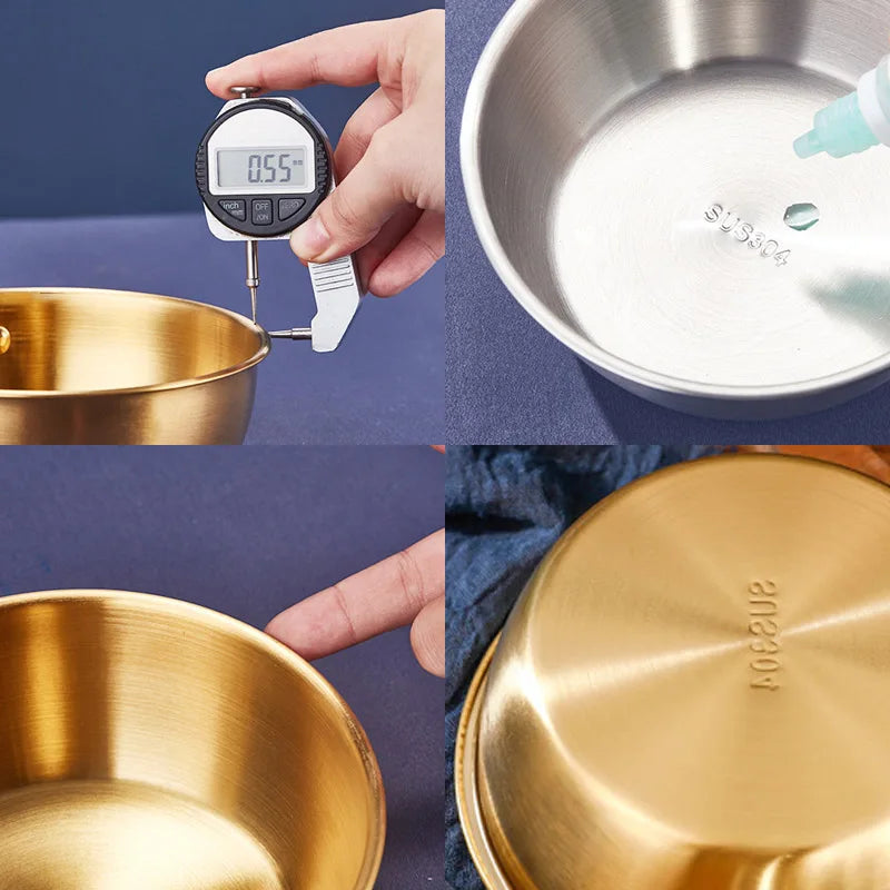 Korean Sauce Bowl with Handle — 304 Stainless Steel Rice, Wine & Seasoning Dish — view 6 of dining & tableware